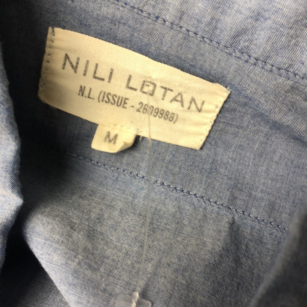 NILI LOTAN Blue Button-Up Shirt Size M - Picture 8 of 14
